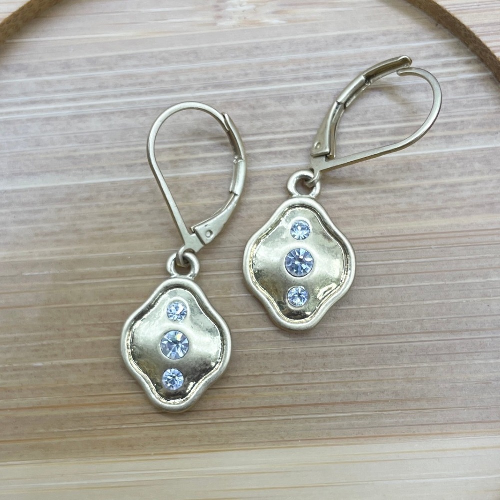 Lia‎ Sophia Women Earrings Goldtone Crystal Drop Classic Elegant Minimalist Glam